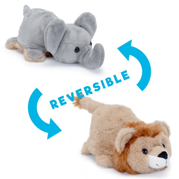 Reversible Plush - Elephant/Lion 15cm
